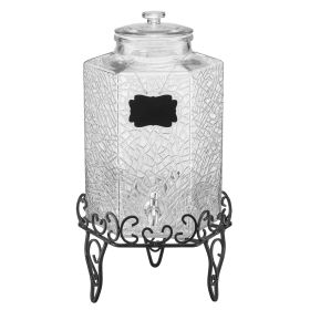 Drink Dispenser 2.5 Gal Beverage Dispenser for Parties Glass with Stand