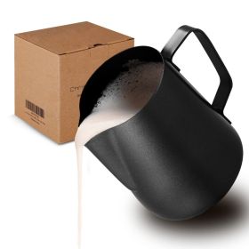 Stainless Steel Milk Frothing Jar - 350 Ml, Matte (Color: black)